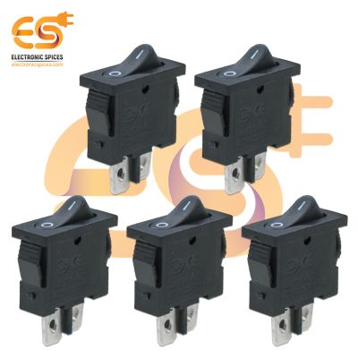 T85 4A 250V Black Color 2 Pin Rocker Switch Pack of 5